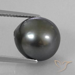 11.36ct Natürlicher dunkelgrau Perle, Fantasie, Lichtundurchlässig, Photo A