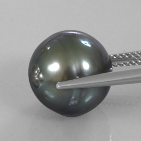 9,17 ctw natürlicher Dunkelsilber Perle, Ausgefallene Form, Lichtundurchlässig