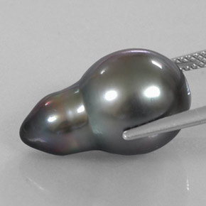 9,17 ctw natürlicher Silber Perle, Birnenform, Lichtundurchlässig