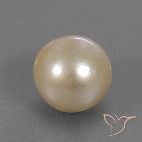 9,17 ctw natürlicher hellgolden Perle, Kugel / Ball, Lichtundurchlässig