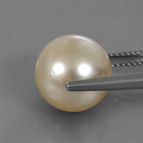 9,17 ctw natürlicher hellgolden Perle, Kugel / Ball, Lichtundurchlässig