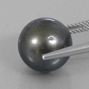 9,17 ctw natürlicher Dunkelsilber Perle, Kugel / Ball, Lichtundurchlässig