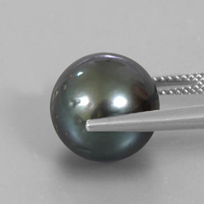 9,17 ctw natürlicher Silber Perle, Kugel / Ball, Lichtundurchlässig