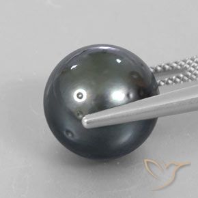 9,17 ctw natürlicher Dunkelsilber Perle, Kugel / Ball, Lichtundurchlässig
