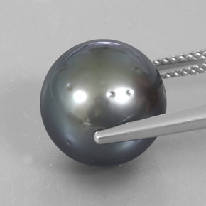 9,17 ctw natürlicher Silber Perle, Kugel / Ball, Lichtundurchlässig