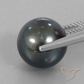 9,17 ctw natürlicher dunkelgrau Perle, Kugel / Ball, Lichtundurchlässig