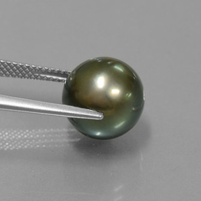 9,17 ctw natürlicher dunkelgrau Perle, Kugel / Ball, Lichtundurchlässig