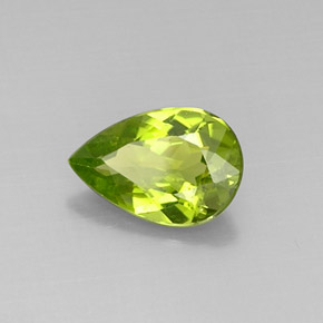 2,85 ctw natürlicher grüner Peridot, Birnenform, VVS-VS