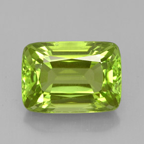 5,74 ctw natürlicher grüner Peridot, Kissenschliff, VVS