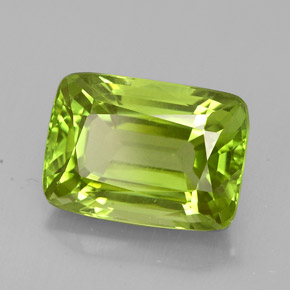 5,74 ctw natürlicher grüner Peridot, Kissenschliff, VVS