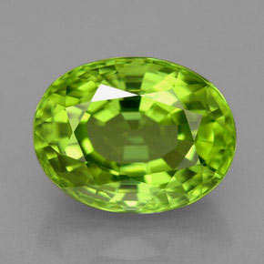 5,82 ctw natürlicher grüner Peridot, Oval Schliff, VVS