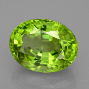 5,82 ctw natürlicher grüner Peridot, Oval Schliff, VVS