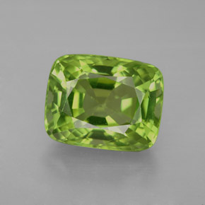 5,30 ctw natürlicher grüner Peridot, Kissenschliff, VVS