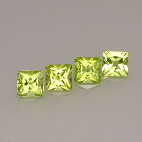  ct natürliche grüner Peridot-Edelsteine, Quadrat, VVS-VS