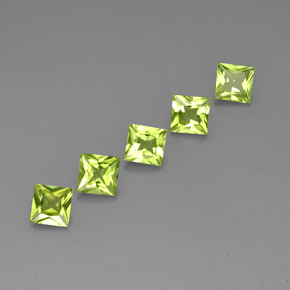  ct natürliche grüner Peridot-Edelsteine, Quadrat, VVS-VS
