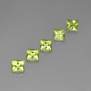  ct natürliche grüner Peridot-Edelsteine, Quadrat, VVS-VS