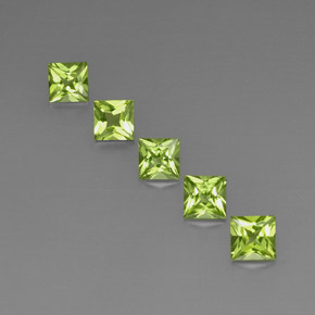  ct natürliche grüner Peridot-Edelsteine, Quadrat, VVS-VS