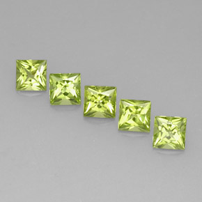  ct natürliche grüner Peridot-Edelsteine, Quadrat, VVS-VS