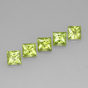  ct natürliche grüner Peridot-Edelsteine, Quadrat, VVS-VS