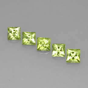  ct natürliche grüner Peridot-Edelsteine, Quadrat, VVS-VS