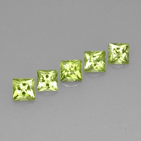  ct natürliche grüner Peridot-Edelsteine, Quadrat, VVS-VS