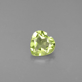 0,54 ctw natürlicher grüner Peridot, Herzform, VVS-VS