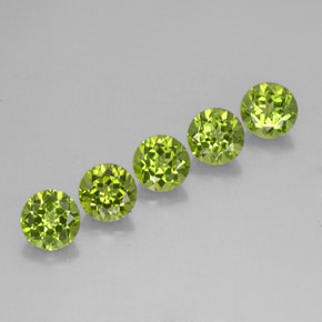  ct natürliche grüner Peridot-Edelsteine, Rundschliff, VVS-VS