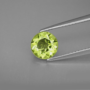 1,21 ctw natürlicher grüner Peridot, Rundschliff, VVS-VS