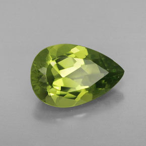 3,44 ctw natürlicher grüner Peridot, Birnenform, VVS