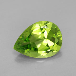 3,38 ctw natürlicher grüner Peridot, Birnenform, VVS
