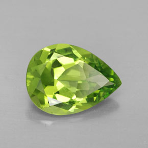 3,38 ctw natürlicher grüner Peridot, Birnenform, VVS