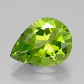 4,02 ctw natürlicher grüner Peridot, Birnenform, VVS-VS