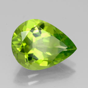 4,02 ctw natürlicher grüner Peridot, Birnenform, VVS-VS