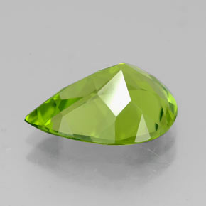 4,02 ctw natürlicher grüner Peridot, Birnenform, VVS-VS