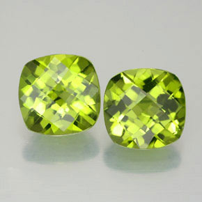  ct natürliche grüner Peridot-Edelsteine, Kissenschliff, VVS-VS