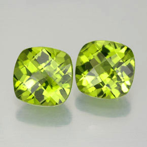  ct natürliche grüner Peridot-Edelsteine, Kissenschliff, VVS-VS