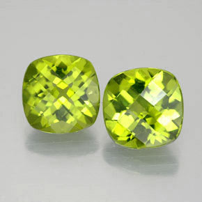  ct natürliche grüner Peridot-Edelsteine, Kissenschliff, VVS-VS
