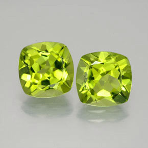  ct natürliche grüner Peridot-Edelsteine, Kissenschliff, VVS-VS