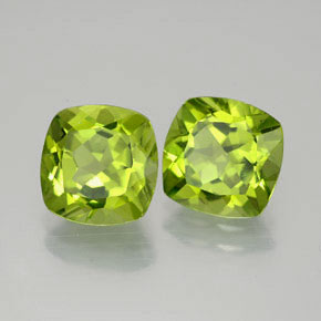  ct natürliche grüner Peridot-Edelsteine, Kissenschliff, VVS-VS