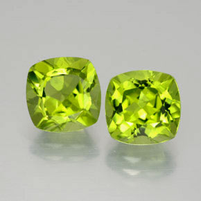  ct natürliche grüner Peridot-Edelsteine, Kissenschliff, VVS-VS