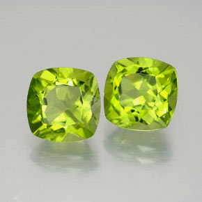  ct natürliche grüner Peridot-Edelsteine, Kissenschliff, VVS-VS
