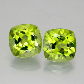  ct natürliche grüner Peridot-Edelsteine, Kissenschliff, VVS-VS