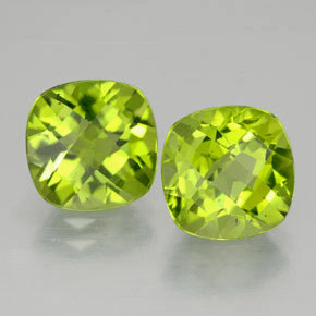  ct natürliche grüner Peridot-Edelsteine, Kissenschliff, VVS-VS