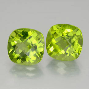  ct natürliche grüner Peridot-Edelsteine, Kissenschliff, VVS-VS