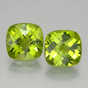  ct natürliche grüner Peridot-Edelsteine, Kissenschliff, VVS-VS