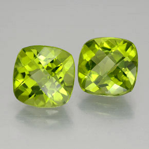  ct natürliche grüner Peridot-Edelsteine, Kissenschliff, VVS-VS
