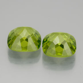  ct natürliche grüner Peridot-Edelsteine, Kissenschliff, VVS-VS