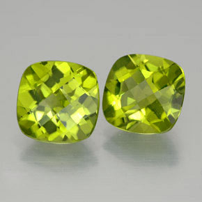  ct natürliche grüner Peridot-Edelsteine, Kissenschliff, VVS-VS