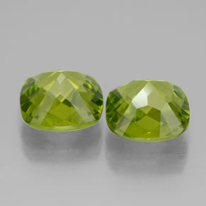  ct natürliche grüner Peridot-Edelsteine, Kissenschliff, VVS-VS