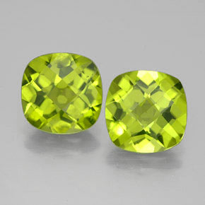  ct natürliche grüner Peridot-Edelsteine, Kissenschliff, VVS-VS